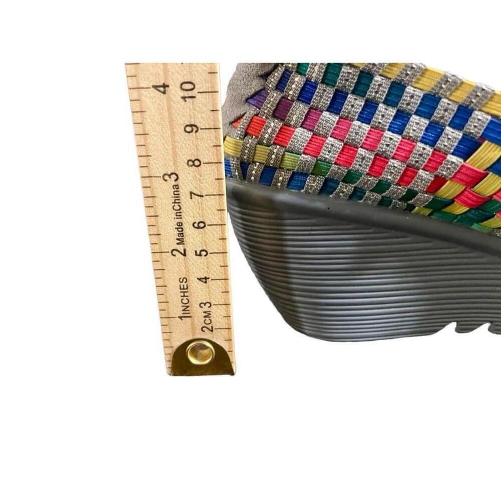 Size 9 Bernie Mev Women's Size 40 Multicolor & Gray wedge open toe sandals - Picture 7 of 9